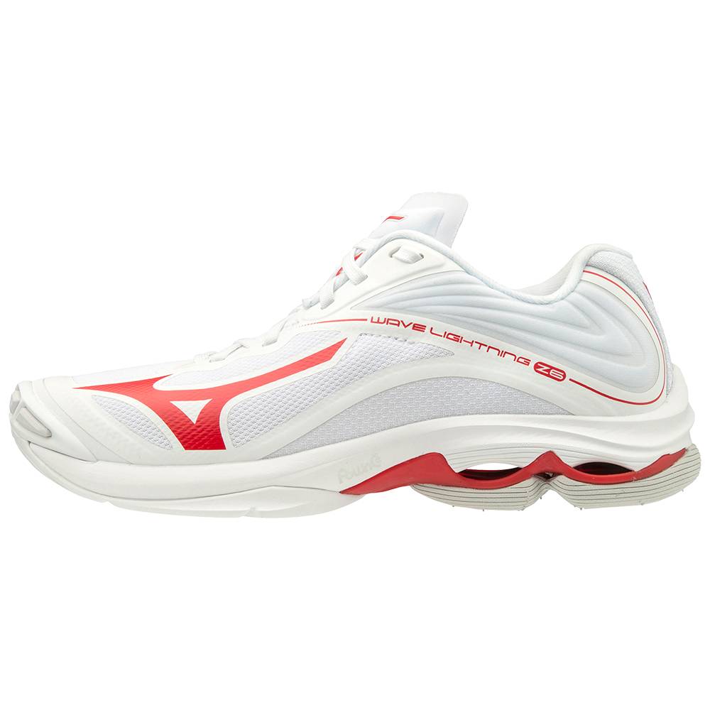 Mizuno Women's Wave Lightning Z6 Volleyball Shoes White/Red (430283-SQV)